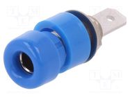 Connector: 4mm banana; socket; 32A; 33VAC; 70VDC; blue; on panel SCHÜTZINGER