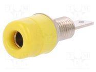 Connector: 4mm banana; socket; 32A; 33VAC; 70VDC; yellow; on panel SCHÜTZINGER