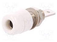 Connector: 4mm banana; socket; 32A; 33VAC; 70VDC; white; on panel SCHÜTZINGER