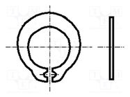 Circlip; spring steel; Shaft dia: 10mm; BN 832; Ring: external BOSSARD