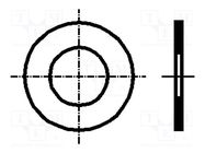 Washer; round; M16; D=22mm; h=1mm; steel; Plating: plain oiled BOSSARD