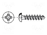 Screw; for plastic; 1.4x4; Head: button; Phillips; PH0; steel; zinc BOSSARD