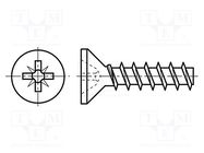 Screw; for plastic; 2.2x10; Head: countersunk; Pozidriv; PZ1; steel BOSSARD