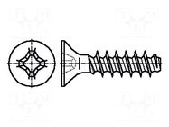 Screw; for plastic; 2.5x6; Head: countersunk; Phillips; PH1; steel BOSSARD