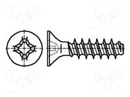 Screw; for plastic; 2.2x10; Head: countersunk; Phillips; PH1; steel BOSSARD