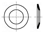 Washer; conical; M8; D=18mm; h=1.4mm; A2 stainless steel; BN 710 BOSSARD