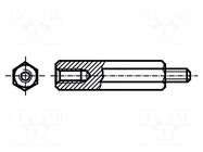 Screwed spacer sleeve; 6.35mm; Int.thread: UNC8-32; hexagonal KEYSTONE