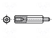 Screwed spacer sleeve; polyamide; M3; M3; 10mm; BN 7375 BOSSARD