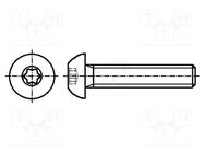 Screw; M2.5x8; 0.45; Head: button; Torx®; TX08; steel; zinc; ISO 7380 