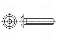 Screw; with flange; M4x25; 0.7; Head: button; hex key; HEX 2.5mm BOSSARD