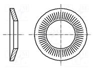 Washer; conical; M10; D=22mm; h=2.75mm; A2 stainless steel 