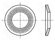 Washer; conical; M5; D=12mm; h=1.8mm; spring steel; Plating: zinc BOSSARD