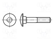 Screw; M5x35; 0.8; Head: button; A2 stainless steel; DIN 603; 16mm 