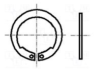 Circlip; spring steel; Shaft dia: 25mm; BN 829; Ring: external BOSSARD