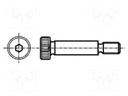 Shoulder screw; steel; M6; 1; Thread len: 11mm; hex key; HEX 4mm BOSSARD