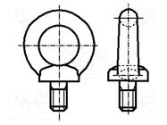 Lifting eye bolt; M6x12; 1; Head: eye; steel; zinc; DIN 580 BOSSARD