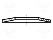 Washer; disk spring,spring; M9; D=18mm; h=1.4mm; spring steel BOSSARD