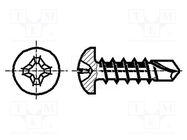 Screw; 4.2x16; Head: cheese head; Phillips; PH2; steel; zinc BOSSARD