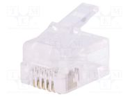 Connector: RJ12; plug; PIN: 6; unshielded; gold-plated; Layout: 6p6c LOGILINK