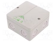 Enclosure: junction box; X: 93mm; Y: 93mm; Z: 55mm; polystyrene; IP65 SPELSBERG