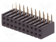 Connector: pin strips; socket; female; PIN: 20; angled 90°; 2mm; THT CONNFLY