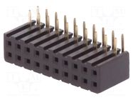 Connector: pin strips; socket; female; PIN: 20; THT; angled 90°; 2mm CONNFLY