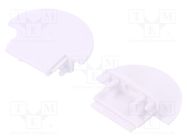 Cap for LED profiles; white; 2pcs; ABS; GROOVE10 TOPMET