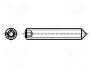 Screw; M4x5; 0.7; Head: without head; hex key; HEX 2mm; steel; zinc BOSSARD