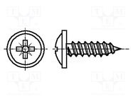 Screw; with flange; 4.2x19; Head: button; Pozidriv; PZ2; zinc BOSSARD