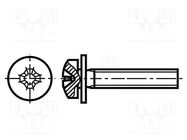 Screw; M3x10; 0.5; Head: cheese head; Phillips; PH1; steel; zinc BOSSARD