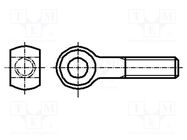 Lifting eye bolt; M10x40; 1.5; Head: eye; steel; zinc; DIN 444B BOSSARD