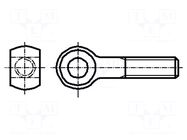 Lifting eye bolt; M12x120; 1.75; Head: eye; A2 stainless steel BOSSARD