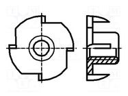 Nut; tee nut; M5; 0.8; steel; Plating: zinc; BN 226 BOSSARD