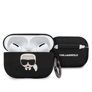 Karl Lagerfeld KLACAPSILGLBK AirPods Pro cover black/black Silicone Ikonik, Karl Lagerfeld