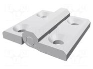 Hinge; Width: 60mm; technopolymer PA; white; H: 60mm ELESA+GANTER