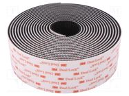 Tape: hook and loop; W: 50mm; L: 5m; Thk: 5700um; acrylic; black 3M