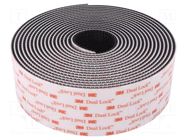 Tape: hook and loop; W: 50mm; L: 5m; Thk: 5700um; acrylic; black 3M