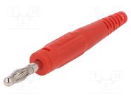 Connector: 4mm banana; plug; 32A; 60V; red; non-insulated; 2.5mm2 STÄUBLI