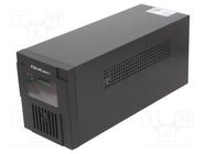 Power supply: UPS; 720W; 1.2kVA; 140x370x165mm; 7Ah; Ubatt: 12V; 6h QOLTEC