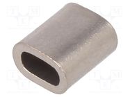 Ferrule; copper; for rope; Ørope: 2mm; L: 9.3mm; nickel 