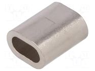 Ferrule; copper; for rope; Ørope: 5mm; L: 18mm; nickel KRAFTBERG