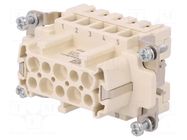 Connector: HDC; contact insert; female; 16A; 400V; Han® High Temp HARTING