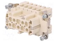Connector: HDC; contact insert; female; 16A; 400V; Han® High Temp HARTING