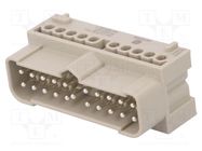 Connector: HDC; contact insert; male; Han-Eco® Modular; PIN: 20 HARTING