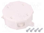 Enclosure: junction box; Ø: 80mm; Z: 38mm; IP41; white ELEKTRO-PLAST NASIELSK