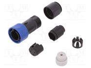 Connector: circular; plug; male; PIN: 4; w/o contacts; for cable BULGIN