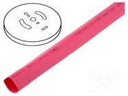 Heat shrink sleeve; glueless; 2: 1; 19.1mm; red; polyolefine; reel CYG/KTG