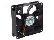 Fan: DC; axial; 12VDC; 92x92x25mm; 126.75m3/h; 45.5dBA; Vapo; 24AWG SUNON