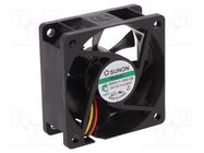 Fan: DC; axial; 12VDC; 60x60x25mm; 39.72m3/h; 27dBA; Vapo; 4500rpm SUNON