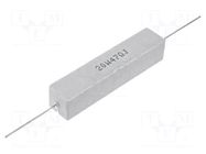 Resistor: wire-wound; cement; THT; 4.7Ω; 20W; ±5%; Ø0.8x35mm SR PASSIVES